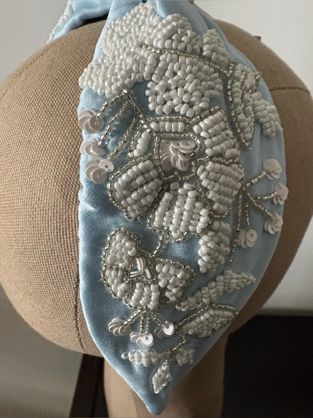Shiraleah Light Blue Beaded Floral Headband